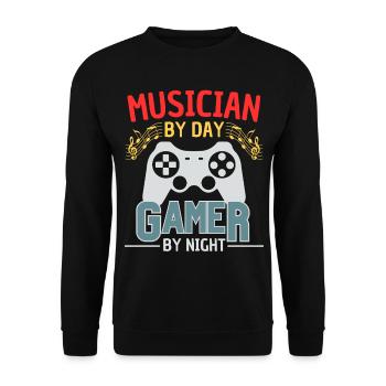 Musiciens le jour, joueurs la nuit - Sweat-shirt Unisexe - noir - Devant - Alina (178cm) & Michal (187cm)