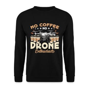 Drone Enthusiast No Coffee Aviation Coffee Lover - Unisex Sweatshirt - black - Front - Alina (178cm) & Michal (187cm)