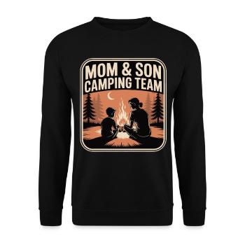 Équipe de camping Maman et fils - Sweat-shirt Unisexe - noir - Devant - Alina (178cm) & Michal (187cm)