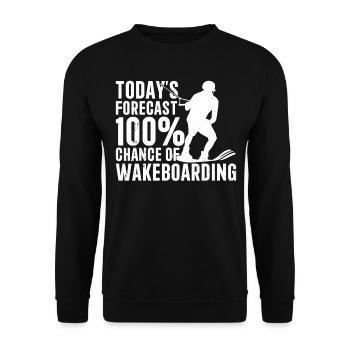Les prévisions du jour 100 % de chance de Wakeboard Funny - Sweat-shirt Unisexe - noir - Devant - Alina (178cm) & Michal (187cm)