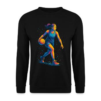 Basket-ball Basketteur Basketteur Basketteur Femme - Sweat-shirt Unisexe - noir - Devant - Alina (178cm) & Michal (187cm)