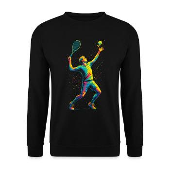 Tennis Tennis Player Man - Unisex Sweatshirt - black - Front - Alina (178cm) & Michal (187cm)