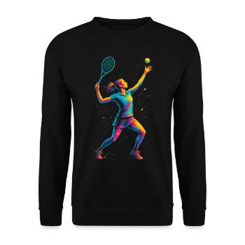 Tennis Tennisspielerin Frau - Unisex Pullover - Schwarz - Vorne - Alina (178cm) & Michal (187cm)