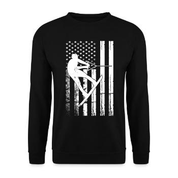 Wakeboard US Flag Wakeboard Wakesurf - Sweat-shirt Unisexe - noir - Devant - Alina (178cm) & Michal (187cm)