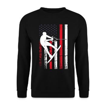 Wakeboard US Flag Wakeboard Wakesurf - Sweat-shirt Unisexe - noir - Devant - Alina (178cm) & Michal (187cm)