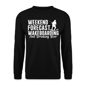 Weekend forecast Wakeboarding and drinking beer - Unisex Sweatshirt - black - Front - Alina (178cm) & Michal (187cm)