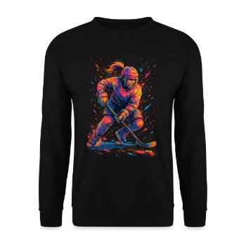 Hockey sur glace Joueuse de hockey sur glace Femme - Sweat-shirt Unisexe - noir - Devant - Alina (178cm) & Michal (187cm)