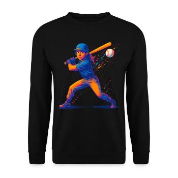 Baseball Joueur de baseball Femme - Sweat-shirt Unisexe - noir - Devant - Alina (178cm) & Michal (187cm)