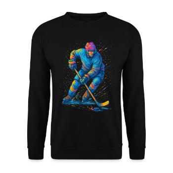Hockey sur glace Joueur de hockey sur glace Homme - Sweat-shirt Unisexe - noir - Devant - Alina (178cm) & Michal (187cm)