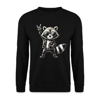 Rock, Rocker, Rock Musik, Heavy Metal, Rock Hand - Unisex Pullover - Schwarz - Vorne - Alina (178cm) & Michal (187cm)
