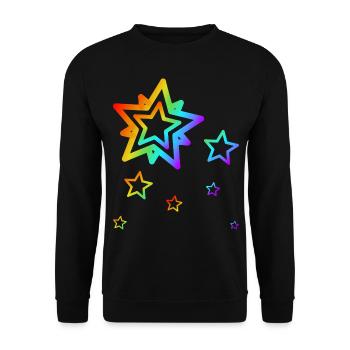 Colorful Stars Shooting Star Rainbow Gradient - Unisex Sweatshirt - black - Front - Alina (178cm) & Michal (187cm)