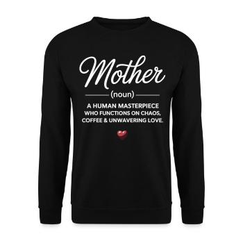 Mama Definition Chaos & Liebe - Unisex Pullover - Schwarz - Vorne - Alina (178cm) & Michal (187cm)