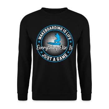 Le wakeboard, c’est la vie, tout le reste n’est qu’un - Sweat-shirt Unisexe - noir - Devant - Alina (178cm) & Michal (187cm)