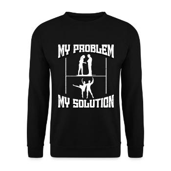 Ballet Dancer My Problem My Pictogram Dad Mom - Unisex Pullover - Schwarz - Vorne - Alina (178cm) & Michal (187cm)