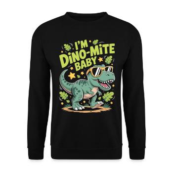 Chemise pour bébé Dino-Mite - Sweat-shirt Unisexe - noir - Devant - Alina (178cm) & Michal (187cm)