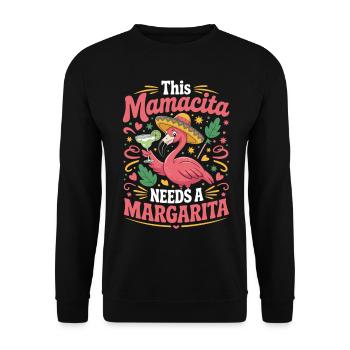 Dicton Flamingo Mamacita Margarita - Sweat-shirt Unisexe - noir - Devant - Alina (178cm) & Michal (187cm)