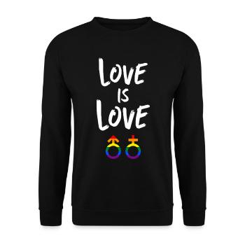 L’amour c’est l’amour Arc-en-ciel LGBTQ+ - Sweat-shirt Unisexe - noir - Devant - Alina (178cm) & Michal (187cm)