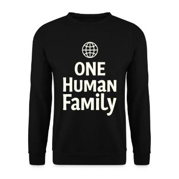 ONE HUMAN FAMILY Globe Cohesion - Unisex Sweatshirt - black - Front - Alina (178cm) & Michal (187cm)