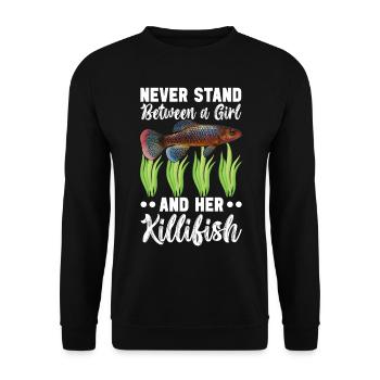 Killifish Egg-laying Tooth Doughnut Aquarium - Unisex Sweatshirt - black - Front - Alina (178cm) & Michal (187cm)