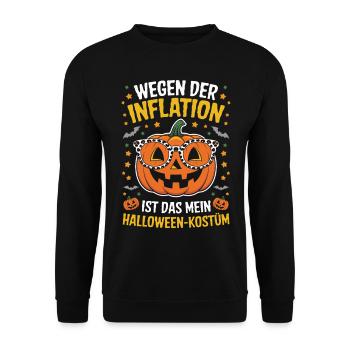 Halloween Kostüm Inflation Lustiges Halloween - Unisex Pullover - Schwarz - Vorne - Alina (178cm) & Michal (187cm)