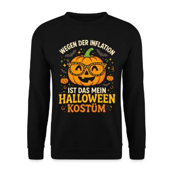 Halloween Kostüm Inflation Lustiges Halloween - Unisex Pullover - Schwarz - Vorne - Alina (178cm) & Michal (187cm)