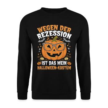 Halloween Kostüm Inflation Lustiges Halloween - Unisex Pullover - Schwarz - Vorne - Alina (178cm) & Michal (187cm)
