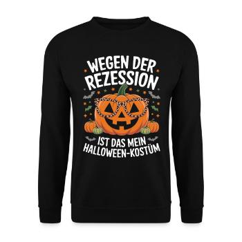 Halloween Kostüm Inflation Lustiges Halloween - Unisex Pullover - Schwarz - Vorne - Alina (178cm) & Michal (187cm)