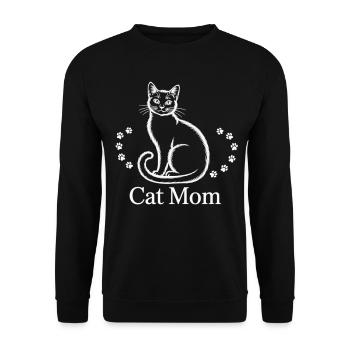 Proud cat mom - Unisex Sweatshirt - black - Front - Alina (178cm) & Michal (187cm)