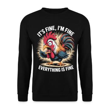 I am good... really! - Rooster - Unisex Sweatshirt - black - Front - Alina (178cm) & Michal (187cm)