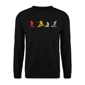 Wakesurfing Watersports Wakeboarding Silhouette - Unisex Pullover - Schwarz - Vorne - Alina (178cm) & Michal (187cm)