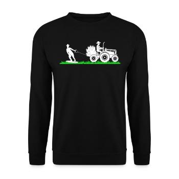 Funny Wakeboarding Farmer Wakeboarding Wakesurfing - Unisex Pullover - Schwarz - Vorne - Alina (178cm) & Michal (187cm)