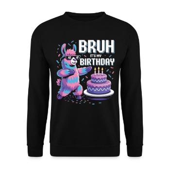Llama Birthday Party - Unisex Sweatshirt - black - Front - Alina (178cm) & Michal (187cm)
