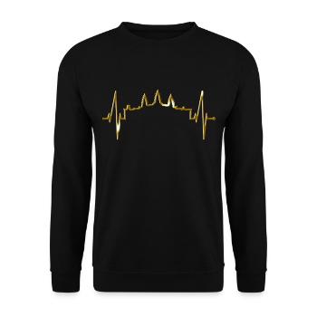 Cambodia Skyline Heartbeat Siem Raep Angkor Wat - Sweat-shirt Unisexe - noir - Devant - Alina (178cm) & Michal (187cm)