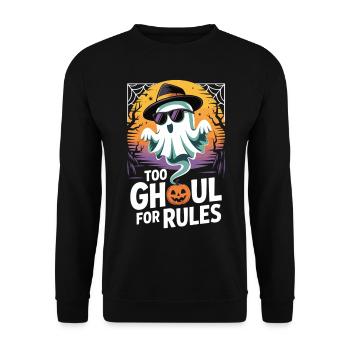 Chemise fantôme Halloween - Too Ghoul For Rules - Sweat-shirt Unisexe - noir - Devant - Alina (178cm) & Michal (187cm)