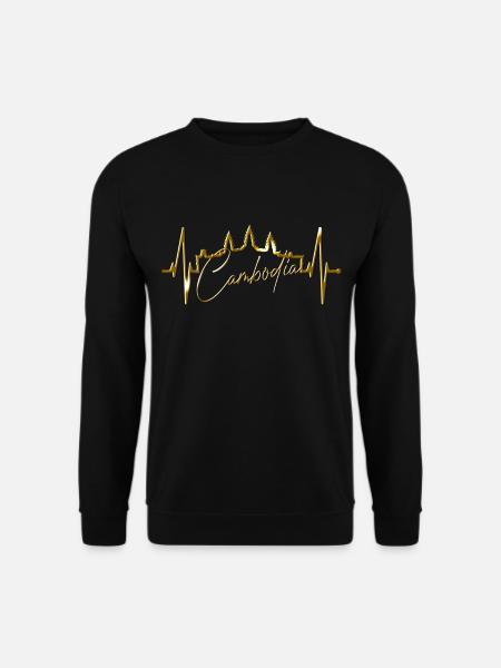 Kambodscha Skyline Herzschlag Siem Raep Angkor Wat - Unisex Pullover - Schwarz