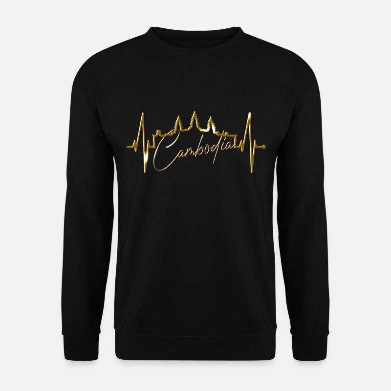 Kambodscha Skyline Herzschlag Siem Raep Angkor Wat - Unisex Pullover - Schwarz