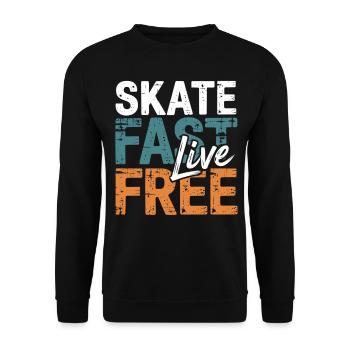 Skate Fast Live Free - Unisex Pullover - Schwarz - Vorne - Alina (178cm) & Michal (187cm)