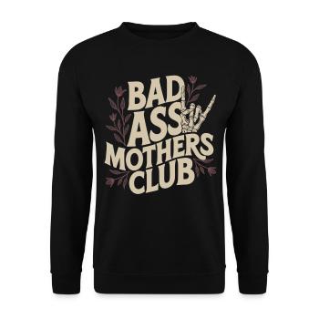 Chemise Badass Mom Club - Sweat-shirt Unisexe - noir - Devant - Alina (178cm) & Michal (187cm)