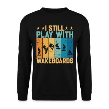 Je joue toujours avec des wakeboards - Wakeboarder amusant - Sweat-shirt Unisexe - noir - Devant - Alina (178cm) & Michal (187cm)
