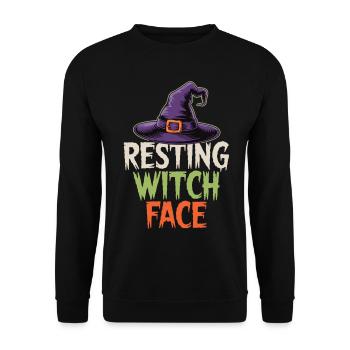 Halloween Humor – Witch with Style - Unisex Sweatshirt - black - Front - Alina (178cm) & Michal (187cm)