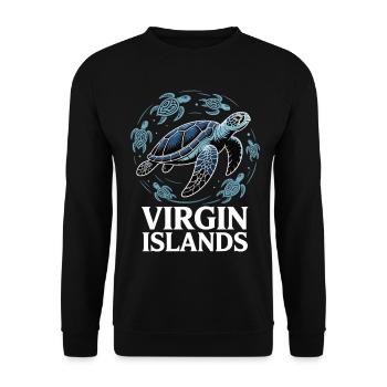 Schildkrötenliebe Virgin Islands - Unisex Pullover - Schwarz - Vorne - Alina (178cm) & Michal (187cm)