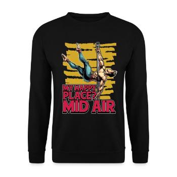 Acro Dance My Happy Place Mid-Air Dance Teacher - Unisex Pullover - Schwarz - Vorne - Alina (178cm) & Michal (187cm)