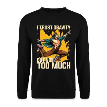 Acro Dance I Trust Gravity Loves Acrobatic Dancing - Unisex Pullover - Schwarz - Vorne - Alina (178cm) & Michal (187cm)