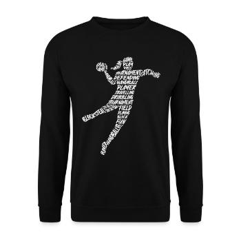 Handball Frauen Handballspieler Handballerin - Unisex Pullover - Schwarz - Vorne - Alina (178cm) & Michal (187cm)
