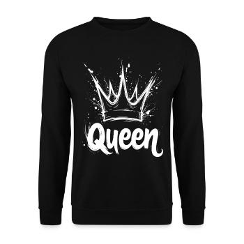 Queen Crown Splash - Unisex Sweatshirt - black - Front - Alina (178cm) & Michal (187cm)
