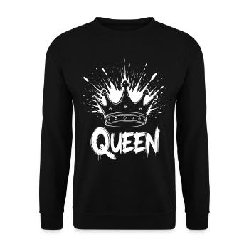 Couronne de reine Splash - Sweat-shirt Unisexe - noir - Devant - Alina (178cm) & Michal (187cm)