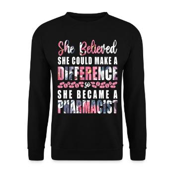 Pharmacy Tech Technician - Unisex Pullover - Schwarz - Vorne - Alina (178cm) & Michal (187cm)