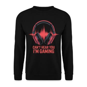 Gambler T-shirt with headphones and saying - Unisex Sweatshirt - black - Front - Alina (178cm) & Michal (187cm)