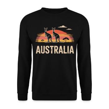 Australia Retro Look - Unisex Sweatshirt - black - Front - Alina (178cm) & Michal (187cm)