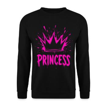 Prinzessin Krone Splash - Unisex Pullover - Schwarz - Vorne - Alina (178cm) & Michal (187cm)